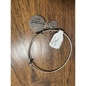 Alex and Ani LOVE Silver Tone Expandable Bangle Bracelet USA Energy+ Infused